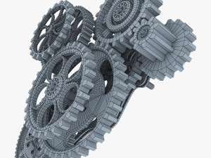 gear mechanism low poly v 3 3Dモデル
