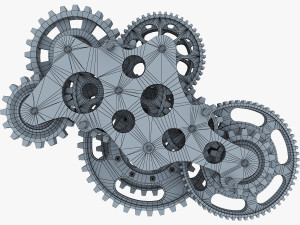 gear mechanism low poly v 3 3Dモデル