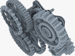 gear mechanism low poly v 3 3Dモデル