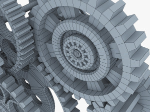 gear mechanism low poly v 3 3Dモデル