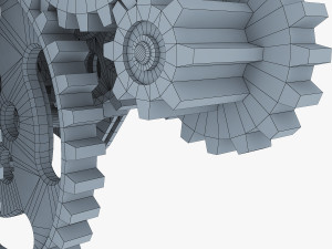 gear mechanism low poly v 3 3Dモデル