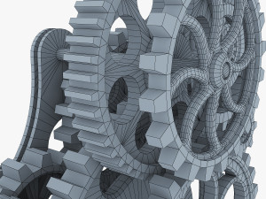 gear mechanism low poly v 3 3Dモデル