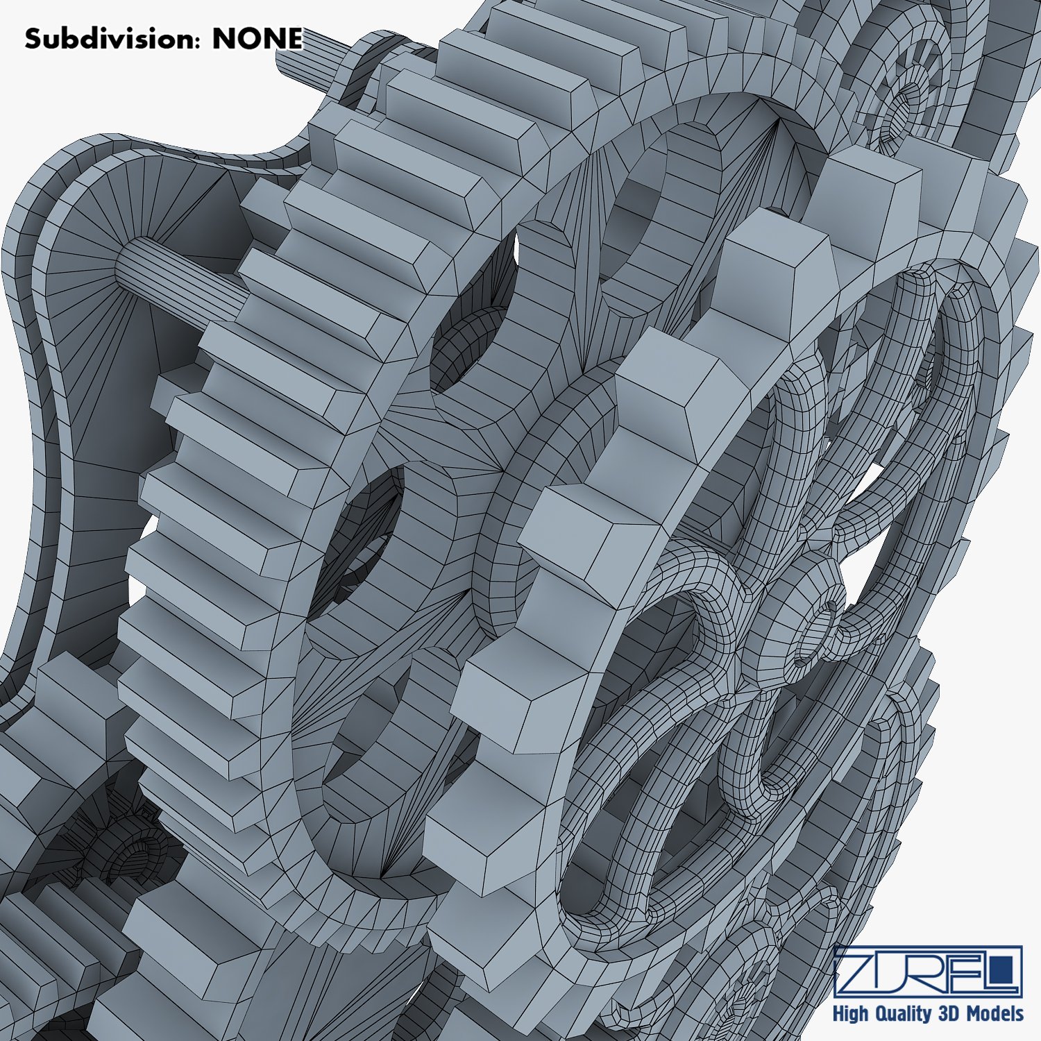 Gear Mechanism V 3 - 3D Model by Zurel