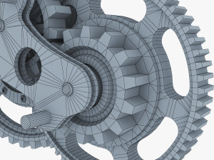 gear mechanism low poly v 3 3Dモデル