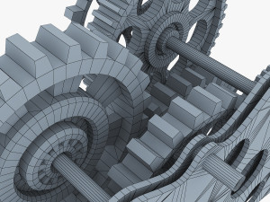 gear mechanism low poly v 3 3Dモデル