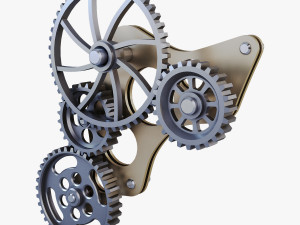 gear mechanism low poly v 4 3D Model