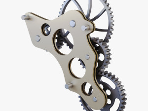 gear mechanism low poly v 4 3D Model