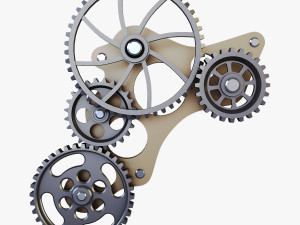 gear mechanism low poly v 4 3D Model