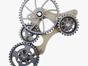 gear mechanism low poly v 4 3D Model