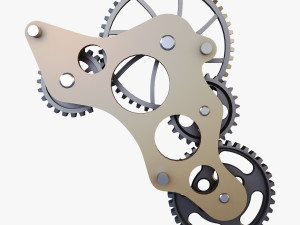 gear mechanism low poly v 4 3D Model