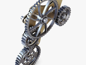 gear mechanism low poly v 4 3D Model
