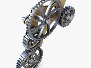 gear mechanism low poly v 4 3D Model