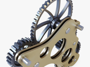 gear mechanism low poly v 4 3D Model