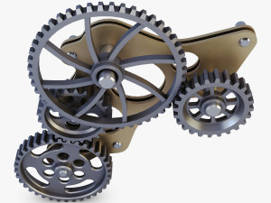 gear mechanism low poly v 4 3D Model