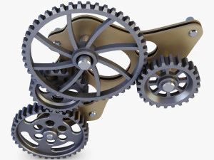 gear mechanism low poly v 4 3D Model