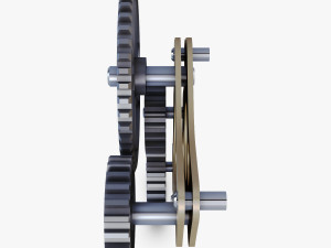 gear mechanism low poly v 4 3D Model