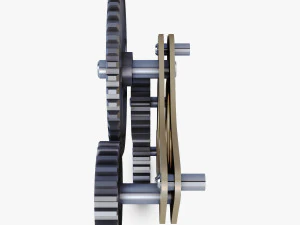 gear mechanism low poly v 4 3D Model