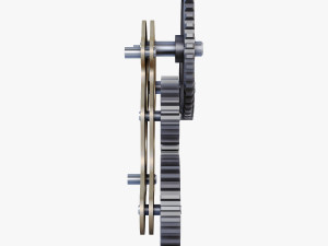 gear mechanism low poly v 4 3D Model