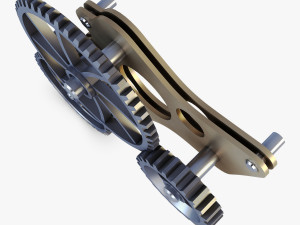 gear mechanism low poly v 4 3D Model