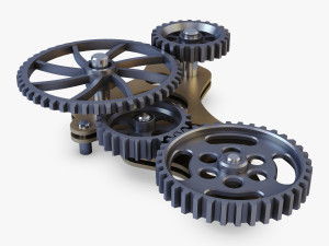 gear mechanism low poly v 4 3D Model