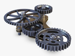 gear mechanism low poly v 4 3D Model