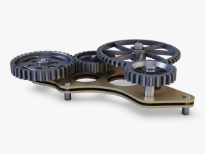 gear mechanism low poly v 4 3D Model