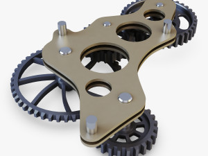 gear mechanism low poly v 4 3D Model