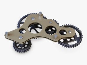 gear mechanism low poly v 4 3D Model
