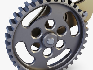 gear mechanism low poly v 4 3D Model