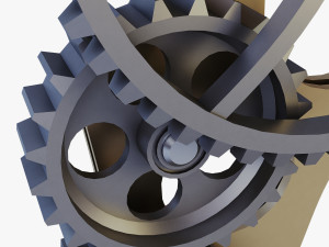 gear mechanism low poly v 4 3D Model