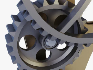 gear mechanism low poly v 4 3D Model