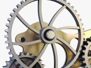 gear mechanism low poly v 4 3D Model