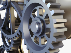 gear mechanism low poly v 4 3D Model