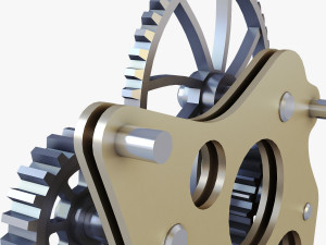 gear mechanism low poly v 4 3D Model