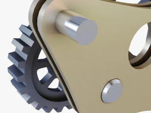 gear mechanism low poly v 4 3D Model