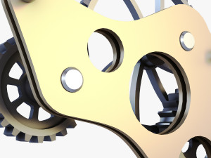 gear mechanism low poly v 4 3D Model