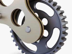gear mechanism low poly v 4 3D Model