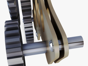 gear mechanism low poly v 4 3D Model
