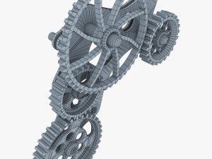 gear mechanism low poly v 4 3D Model