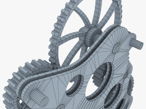 gear mechanism low poly v 4 3D Model