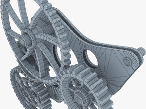 gear mechanism low poly v 4 3D Model