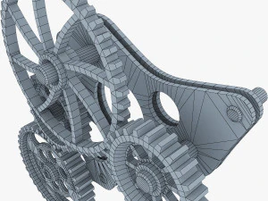gear mechanism low poly v 4 3D Model