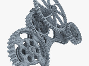 gear mechanism low poly v 4 3D Model