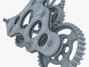 gear mechanism low poly v 4 3D Model