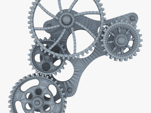 gear mechanism low poly v 4 3D Model