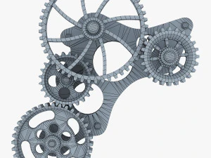 gear mechanism low poly v 4 3D Model