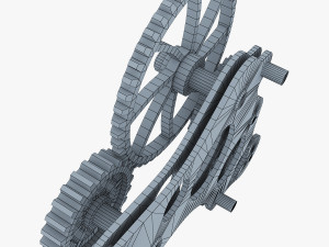 gear mechanism low poly v 4 3D Model