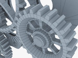 gear mechanism low poly v 4 3D Model