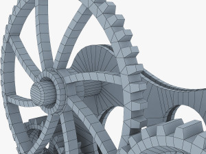gear mechanism low poly v 4 3D Model