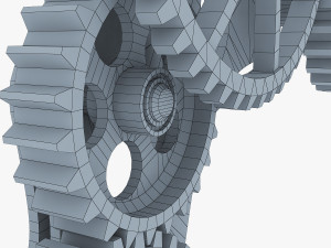 gear mechanism low poly v 4 3D Model